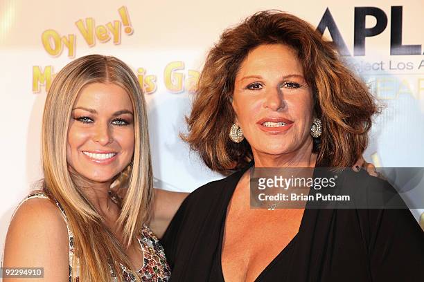 Actresses Carmen Electra and Lainie Kazan arrive for the premiere of 'Oye Vey My Son is Gay' at the Vista Theatre on October 22, 2009 in Los Angeles,...