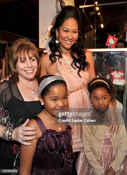 Royal/T owner Susan Hancock, designer Kimora Lee, Ming Lee Simmons and Aoki Lee Simmons attend the Hello Kitty 35th anniversary celebration held at...