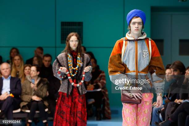 Atmosphere at the Gucci show during Milan Fashion Week Fall/Winter 2018/19 on February 21, 2018 in Milan, Italy.