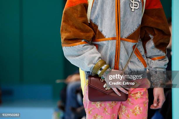 Bag detail at the Gucci show during Milan Fashion Week Fall/Winter 2018/19 on February 21, 2018 in Milan, Italy.