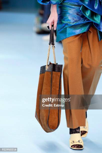 Bag detail at the Gucci show during Milan Fashion Week Fall/Winter 2018/19 on February 21, 2018 in Milan, Italy.