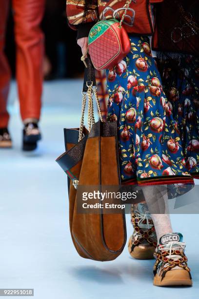 Bag detail at the Gucci show during Milan Fashion Week Fall/Winter 2018/19 on February 21, 2018 in Milan, Italy.