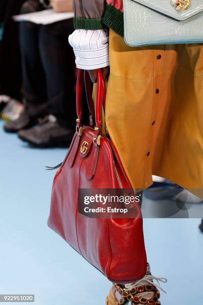 Bag detail at the Gucci show during Milan Fashion Week Fall/Winter 2018/19 on February 21, 2018 in Milan, Italy.