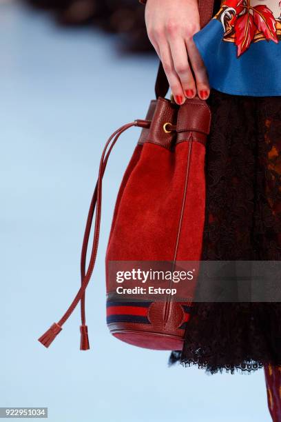 Bag detail at the Gucci show during Milan Fashion Week Fall/Winter 2018/19 on February 21, 2018 in Milan, Italy.