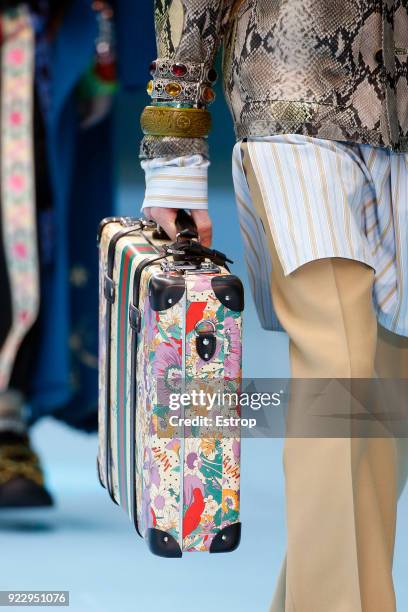 Bag detail at the Gucci show during Milan Fashion Week Fall/Winter 2018/19 on February 21, 2018 in Milan, Italy.