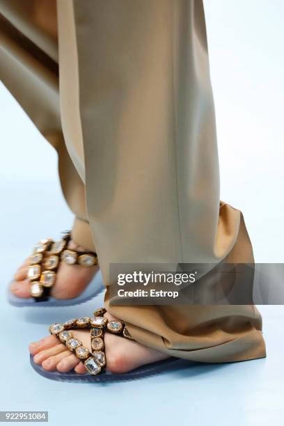 Shoe detail at the Gucci show during Milan Fashion Week Fall/Winter 2018/19 on February 21, 2018 in Milan, Italy.