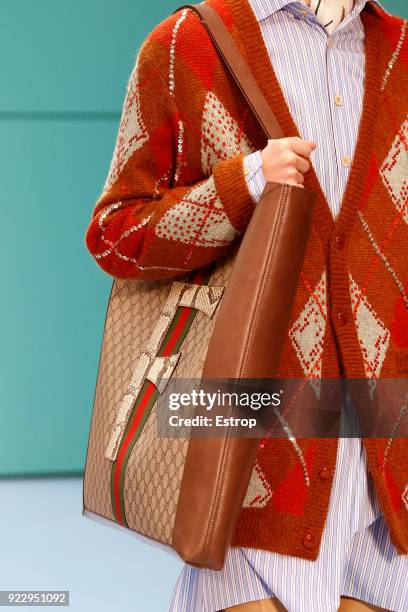 Bag detail at the Gucci show during Milan Fashion Week Fall/Winter 2018/19 on February 21, 2018 in Milan, Italy.