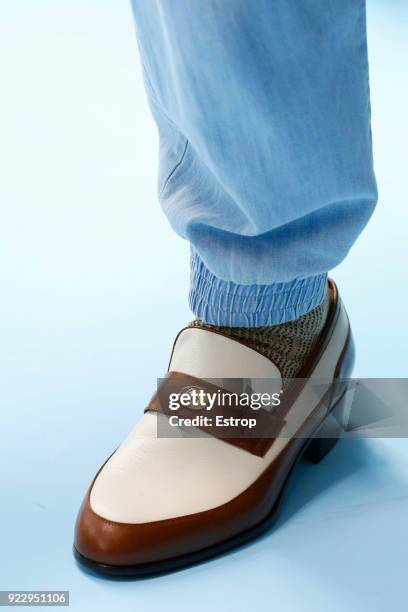 Shoe detail at the Gucci show during Milan Fashion Week Fall/Winter 2018/19 on February 21, 2018 in Milan, Italy.