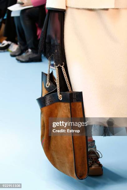 Bag detail at the Gucci show during Milan Fashion Week Fall/Winter 2018/19 on February 21, 2018 in Milan, Italy.