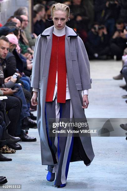 Model walks the runway at the Arthur Arbesser Ready to Wear Fall/Winter 2018-2019 fashion show during Milan Fashion Week Fall/Winter 2018/19 on...