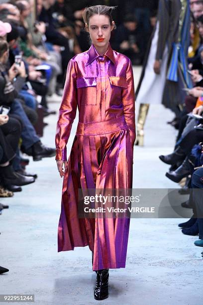 Model walks the runway at the Arthur Arbesser Ready to Wear Fall/Winter 2018-2019 fashion show during Milan Fashion Week Fall/Winter 2018/19 on...