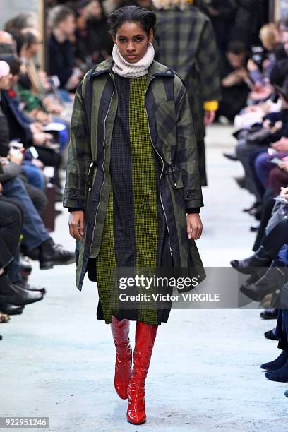 Model walks the runway at the Arthur Arbesser Ready to Wear Fall/Winter 2018-2019 fashion show during Milan Fashion Week Fall/Winter 2018/19 on...