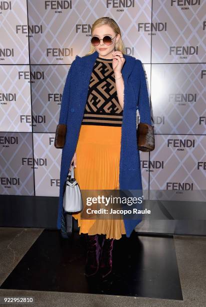 Chloe Grace Moretz attends the Fendi show during Milan Fashion Week Fall/Winter 2018/19 on February 22, 2018 in Milan, Italy.