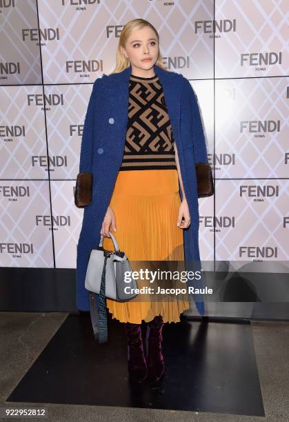 Chloe Grace Moretz attends the Fendi show during Milan Fashion Week Fall/Winter 2018/19 on February 22, 2018 in Milan, Italy.