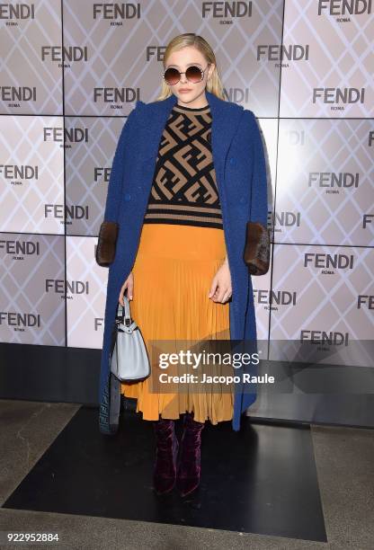 Chloe Grace Moretz attends the Fendi show during Milan Fashion Week Fall/Winter 2018/19 on February 22, 2018 in Milan, Italy.