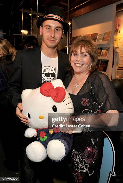 Simone Lego of Tokidoki and Royal/T owner Susan Hancock attend the Hello Kitty 35th anniversary celebration held at Royal/T on October 22, 2009 in...