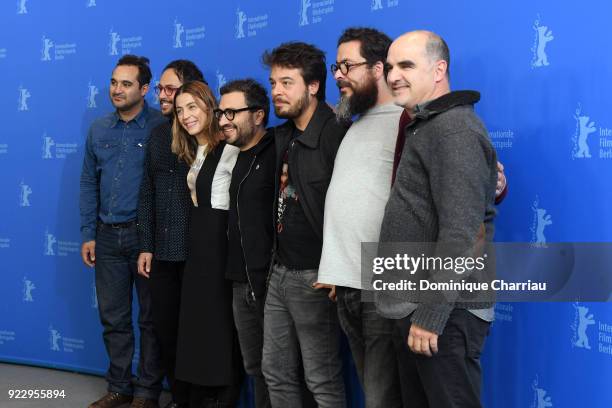 Manuel Alcala, Gerardo Gatica, Ilse Salas, Alonso Ruizpalacios, Leonardo Ortizgris, Alberto Mueffelmann and Ramiro Ruiz pose at the 'Museum' photo...