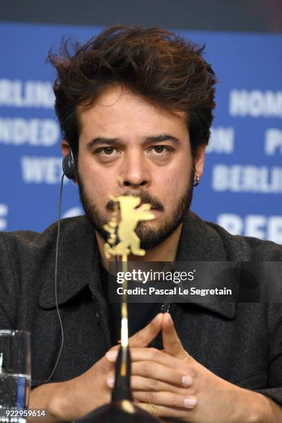 Leonardo Ortizgris attends the 'Museum' press conference during the 68th Berlinale International Film Festival Berlin at Grand Hyatt Hotel on...