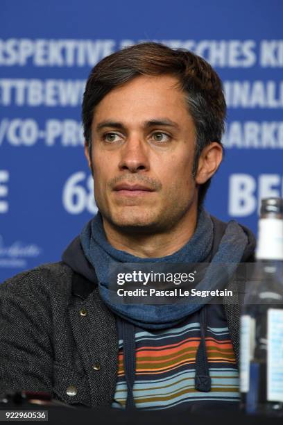 Gael Garcia Bernal attends the 'Museum' press conference during the 68th Berlinale International Film Festival Berlin at Grand Hyatt Hotel on...