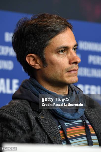 Gael Garcia Bernal attends the 'Museum' press conference during the 68th Berlinale International Film Festival Berlin at Grand Hyatt Hotel on...
