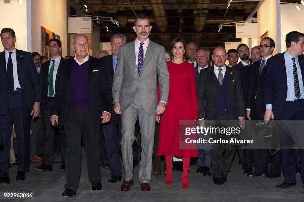 King Felipe VI of Spain and Queen Letizia of Spain attend the opening of ARCO at Ifema on February 22, 2018 in Madrid, Spain.