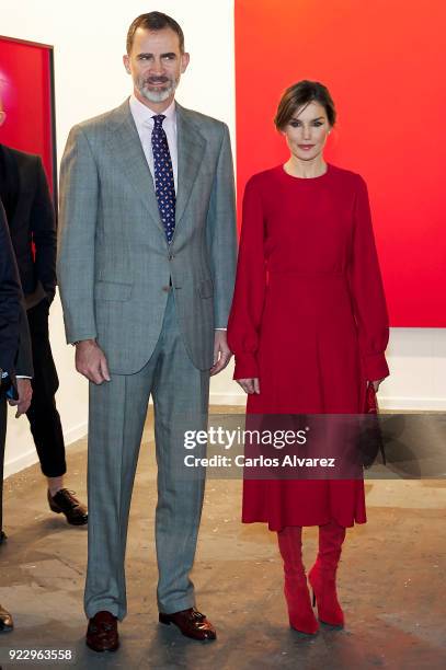 King Felipe VI of Spain and Queen Letizia of Spain attend the opening of ARCO at Ifema on February 22, 2018 in Madrid, Spain.