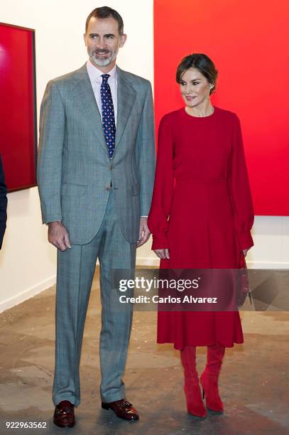 King Felipe VI of Spain and Queen Letizia of Spain attend the opening of ARCO at Ifema on February 22, 2018 in Madrid, Spain.