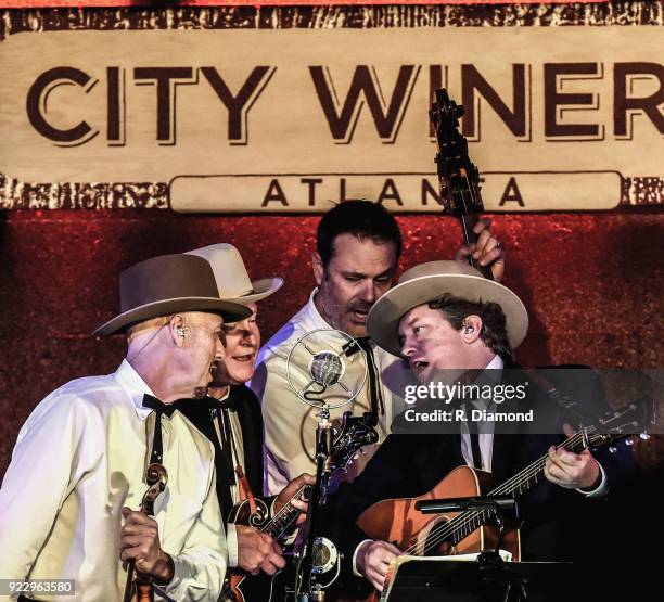 Johnny Warren, Jeff White, Barry Bates and Shawn Camp of Earls of Leicester perform at City Winery on February 20, 2018 in Atlanta, Georgia.
