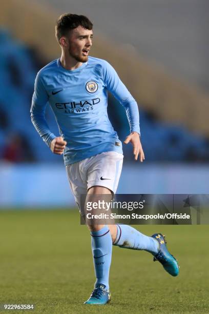 Ed Francis of Man City in action during the UEFA Youth League Round of 16 match between Manchester City and Inter Milan at Manchester City Football...