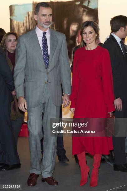 King Felipe VI of Spain and Queen Letizia of Spain attend the opening of ARCO at Ifema on February 22, 2018 in Madrid, Spain.