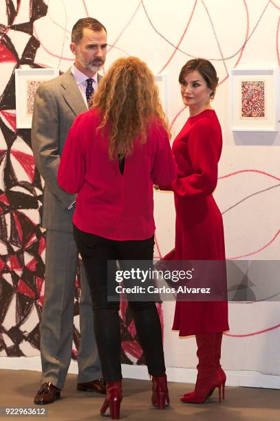 King Felipe VI of Spain and Queen Letizia of Spain attend the opening of ARCO at Ifema on February 22, 2018 in Madrid, Spain.