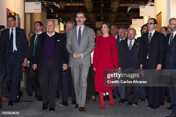 King Felipe VI of Spain and Queen Letizia of Spain attend the opening of ARCO at Ifema on February 22, 2018 in Madrid, Spain.