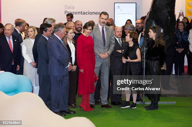 King Felipe VI of Spain and Queen Letizia of Spain attend the opening of ARCO at Ifema on February 22, 2018 in Madrid, Spain.