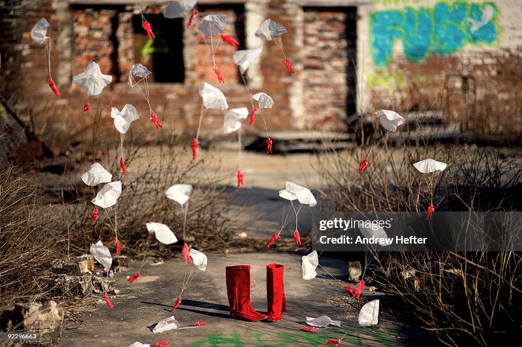 Parachute and figurine