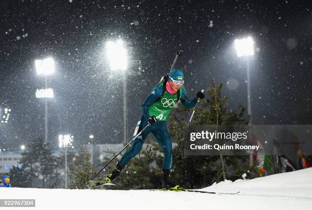 Vita Semerenko of Ukraine competes during the Women's 4x6km Relay on day 13 of the PyeongChang 2018 Winter Olympic Games at Alpensia Biathlon Centre...