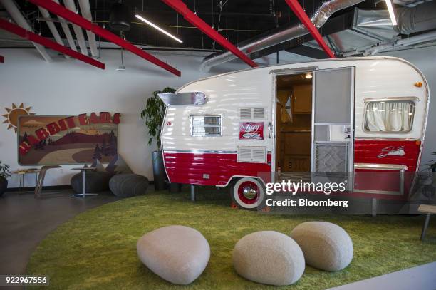 Recreational vehicle themed meeting area stands at the new Google Inc. Campus in Boulder, Colorado, U.S., on Wednesday, Feb. 21, 2018. Google moved...