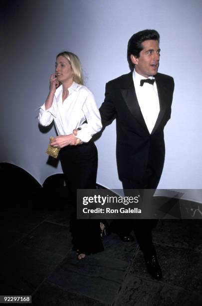 Carolyn Bessette Kennedy and John F. Kennedy Jr. At the "Bright Night Whitney" Annual Fundraising Gala in New York City, NY, Whitney Museum 03/09/99