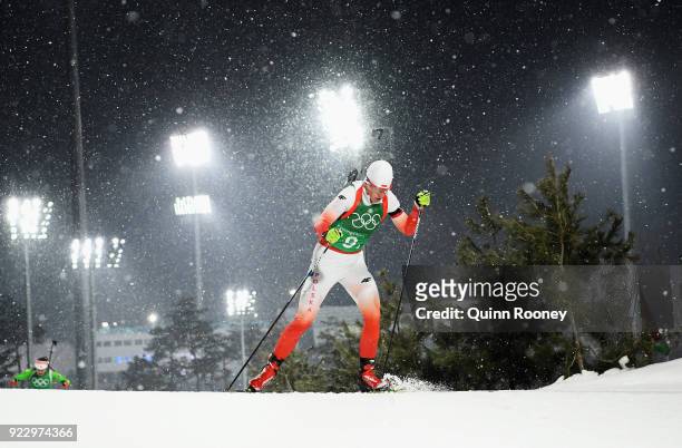 Magdalena Gwizdon of Poland competes during the Women's 4x6km Relay on day 13 of the PyeongChang 2018 Winter Olympic Games at Alpensia Biathlon...