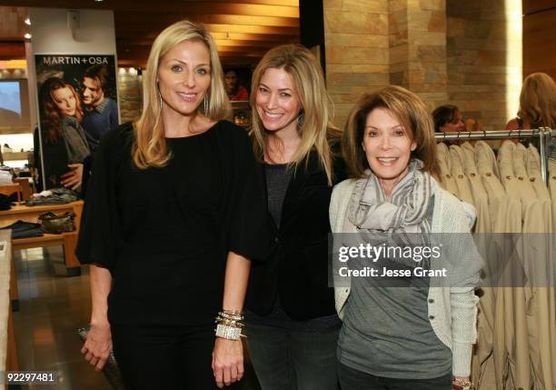 Jamie Tisch, Quinn Ezralow and Marion Laurie attend a private shopping event in support of cancer research at Martin + Osa at the Century City Mall...