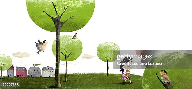 the incredible - nature walk stock illustrations