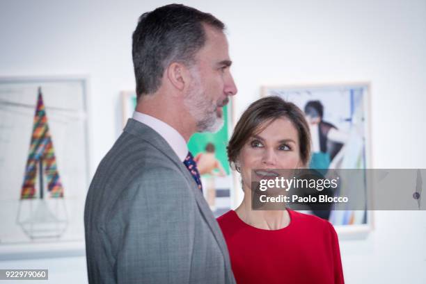 King Felipe VI of Spain and Queen Letizia of Spain attend the opening of ARCO 2018 at Ifema on February 22, 2018 in Madrid, Spain.