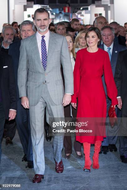 King Felipe VI of Spain and Queen Letizia of Spain attend the opening of ARCO 2018 at Ifema on February 22, 2018 in Madrid, Spain.