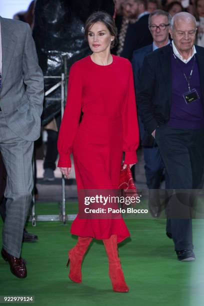 Queen Letizia of Spain attends the opening of ARCO 2018 at Ifema on February 22, 2018 in Madrid, Spain.