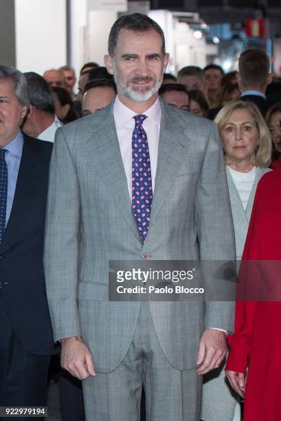 King Felipe VI of Spain attends the opening of ARCO 2018 at Ifema on February 22, 2018 in Madrid, Spain.