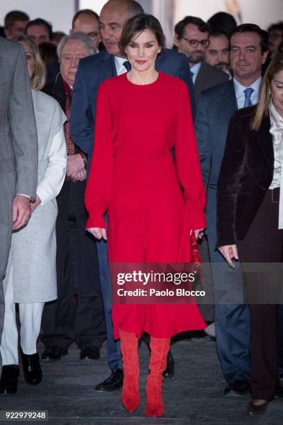 Queen Letizia of Spain attends the opening of ARCO 2018 at Ifema on February 22, 2018 in Madrid, Spain.