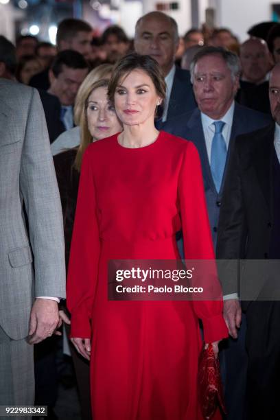 Queen Letizia of Spain attends the opening of ARCO 2018 at Ifema on February 22, 2018 in Madrid, Spain.