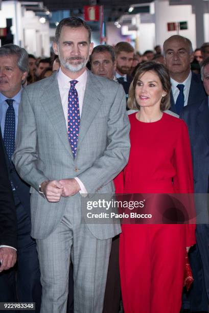 King Felipe VI of Spain and Queen Letizia of Spain attend the opening of ARCO 2018 at Ifema on February 22, 2018 in Madrid, Spain.