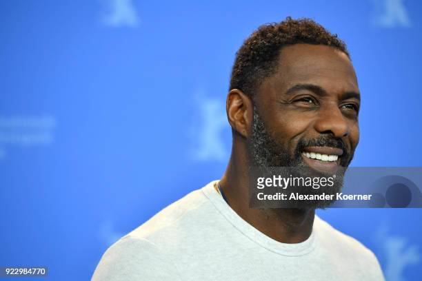 Idris Elba poses at the 'Yardie' photo call during the 68th Berlinale International Film Festival Berlin at Grand Hyatt Hotel on February 22, 2018 in...