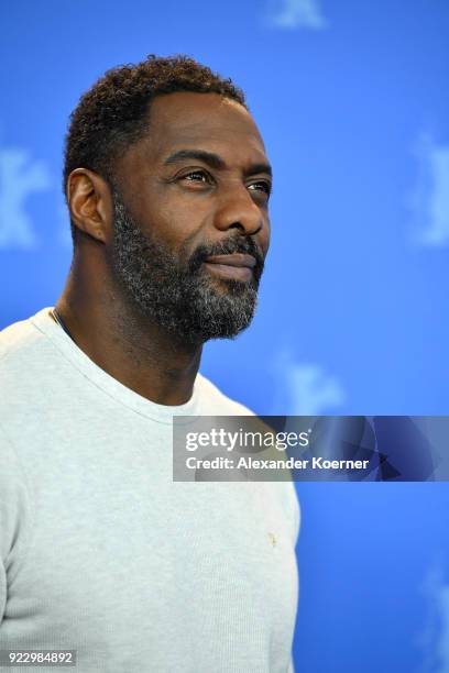 Idris Elba poses at the 'Yardie' photo call during the 68th Berlinale International Film Festival Berlin at Grand Hyatt Hotel on February 22, 2018 in...