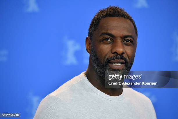 Idris Elba poses at the 'Yardie' photo call during the 68th Berlinale International Film Festival Berlin at Grand Hyatt Hotel on February 22, 2018 in...